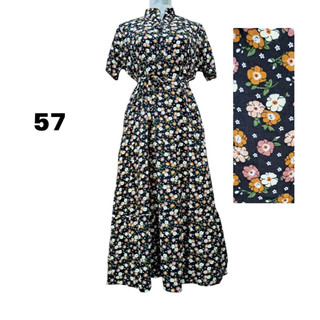 Đầm cổ trụ ráp tầng,from dài - suông, bigsize 50-75 kg