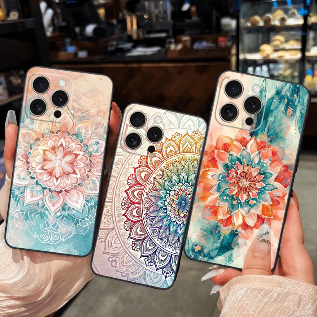 Ốp lưng Iphone 16 / Iphone 16 Pro / Iphone 16 Pro/ Iphone 16 Pro Max họa tiết hoa văn,rực rỡ bắt mắt