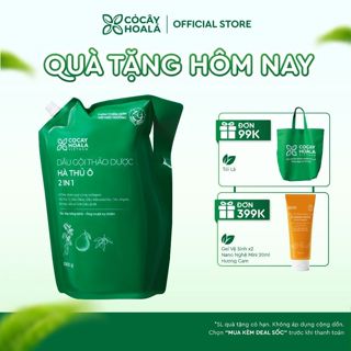 Dầu Gội Thảo Dược Cỏ Cây Hoa Lá Hà Thủ Ô 2in1 Giúp Giảm Gãy Rụng, Dưỡng Tóc Đen Mượt Túi Refill 2000g