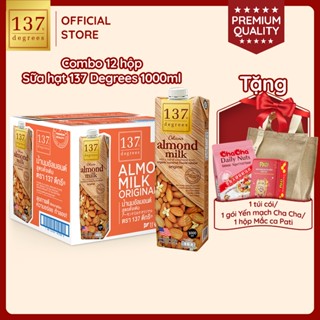 [THÙNG 12 HỘP 1 LÍT] Sữa Hạt Hạnh Nhân Nguyên Chất 137 Degrees Dinh Dưỡng Healthy Nhập Khẩu Thái Lan