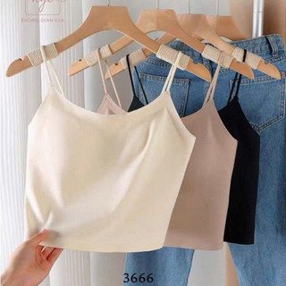  Áo Hai Dây Có Đệm Mút Siêu Mảnh Chất Liệu Su Nước Mềm Mịn Mát Lạnh 3666 