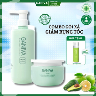  Combo Dầu Gội Dầu Xả Ganiva Xanh Kèm Xịt Mọc Tóc Dưỡng Tóc Giúp Mọc Tóc Mềm Mượt  1 Gội + 1 Xả + 1 Xịt tóc - Xanh  