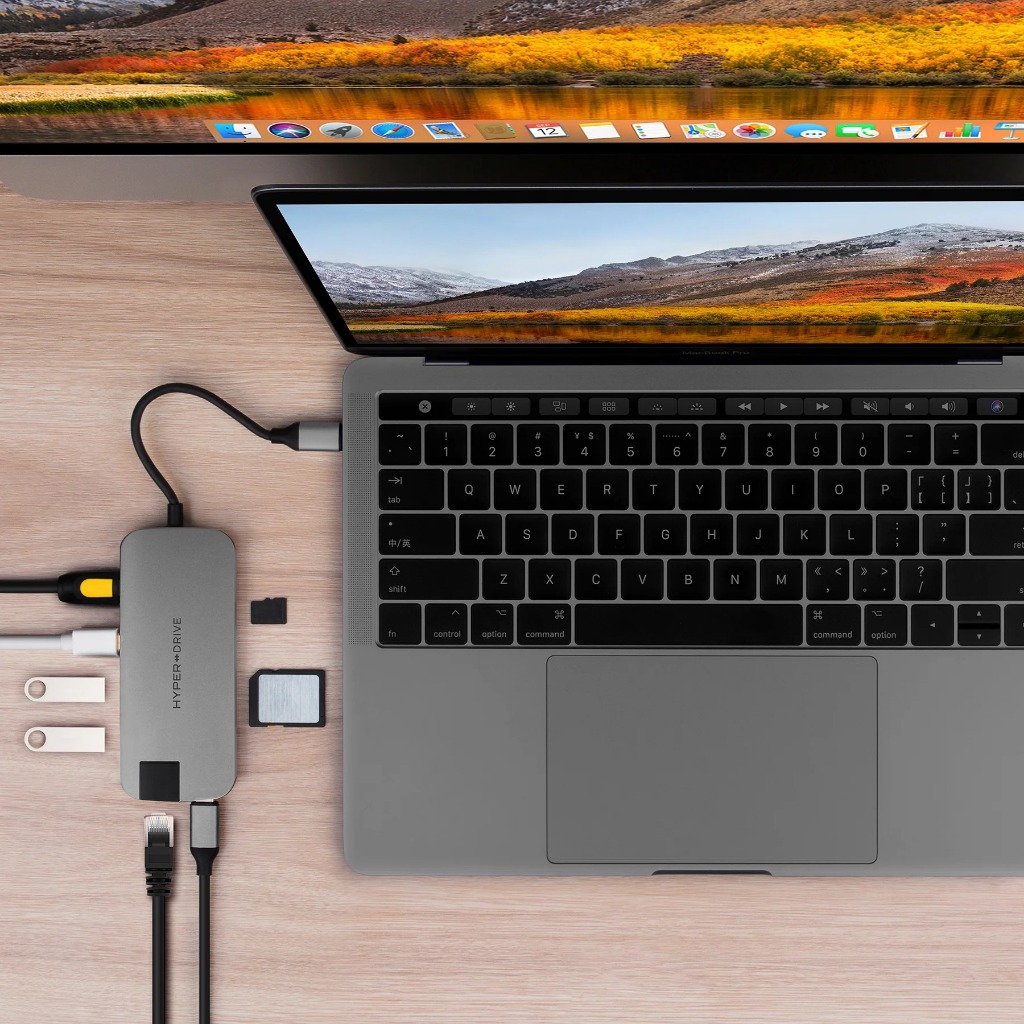 Hub chuyển đổi Hyper Drive 8-in-1 USB C cổng chuyển đổi chuyên dụng cho Macbook/Laptop/PC - HD247B | BigBuy360 - bigbuy360.vn
