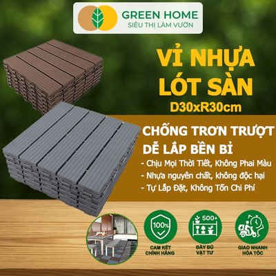5 Vỉ Nhựa Lót Sàn GreenHome, Trang Trí Vườn, Ban Công, Hồ Bơi, Catleza, D30xR30cm, Độ Bền Đến 5 Năm