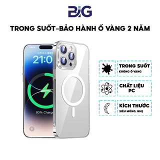  Ốp Lưng Trong Suốt Không Ố Vàng Chính Hãng BIG Cho Iphone-Hỗ Trợ Sạc Không Dây-Siêu Mỏng-Full Cứng 