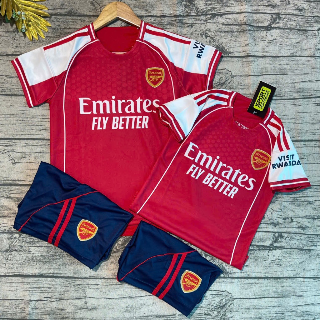 Bộ Quần Áo Thể Thao Trẻ Em Sân Nhà CLB Arsenal - Bộ Đồ Bóng Đá Trẻ Em Arsenal