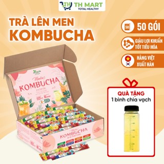   TẶNG BÌNH  Hộp 50 Gói Trà Kombucha Mix 8 Vị Bổ Sung 10 Tỷ Lợi Khuẩn Không Đường Healthy 