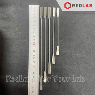 Thìa xúc hóa chất scraper 2 đầu dẹt inox ONELAB 12.5 15 18 20 23 cm, thìa cân, muỗng múc mẫu thí nghiệm, có VAT