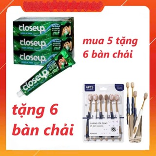 [ GIẢM GIÁ TẠI ĐÂY ] COMBO 5 TUÝP KEM ĐÁNH RĂNG CLOSEUP 160g TẶNG 1 VỈ 6 BÀN CHẢI NANO NHƯ HÌNH