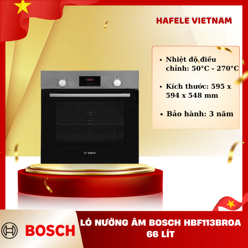 Lò Nướng Âm Bosch HBF113BR0A -  66 Lít – Nướng Ngon Chuẩn Châu Âu - Tiện Nghi Tối Ưu - FEM