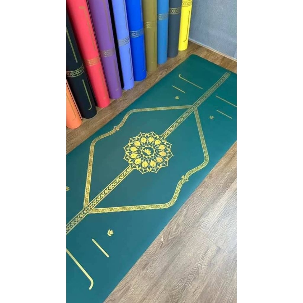 Thảm cao su lousi yoga phiên bản asana (thảm cao su tự nhiên tặng túi dù cao cấp )