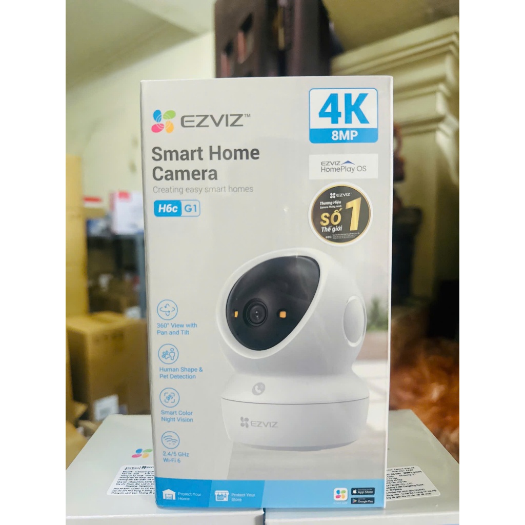 Camera WIFI trong nhà xoay 360 Ezviz C6N PRO, H6C PRO 2K 3K 4K màu đêm thông minh, đàm thoại 2 chiều, theo dõi tự động | BigBuy360 - bigbuy360.vn
