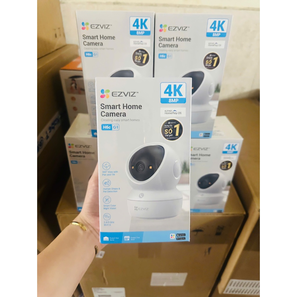 Camera WIFI trong nhà xoay 360 Ezviz C6N PRO, H6C PRO 2K 3K 4K màu đêm thông minh, đàm thoại 2 chiều, theo dõi tự động | BigBuy360 - bigbuy360.vn
