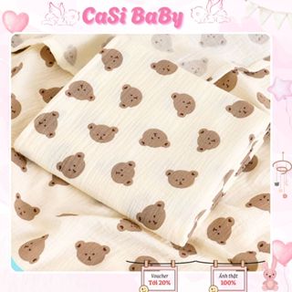 Khăn tắm xô muslin cao cấp 2 lớp 70x90 đa năng cho bé CaSi BaBy
