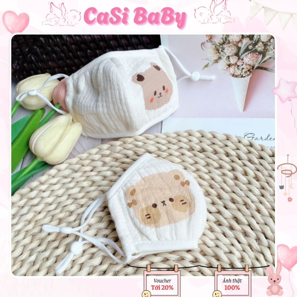 Khẩu trang cho bé  cao cấp có dây đeo điều chỉnh  CaSi BaBy