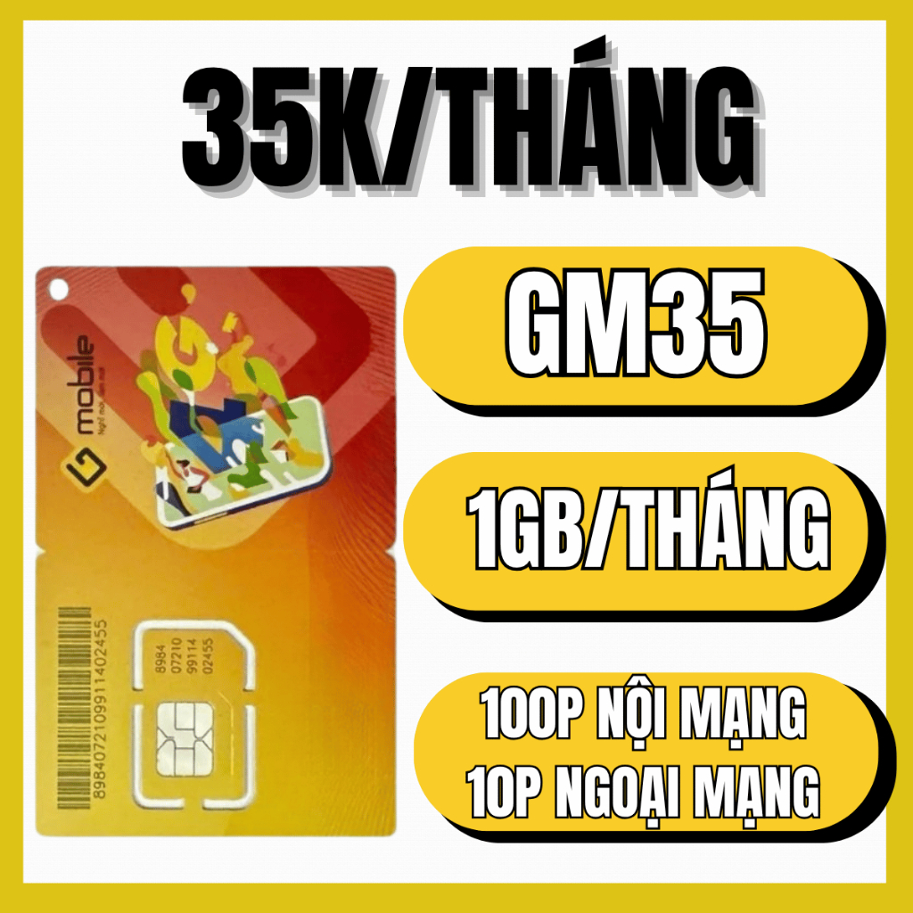 [ 35K/THÁNG ] Sim Data 4G G Mobifone Miễn Phí Vào Mạng Tốc Độ Cao Kèm Nghe Gọi Free Chỉ Từ 35K/Tháng
