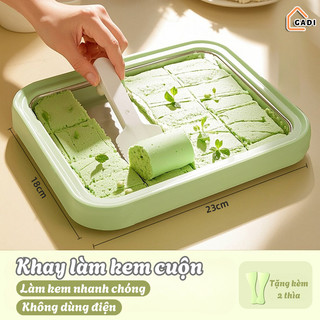 Máy Làm Kem Cuộn Mini Cho Bé Tại Nhà GADI Không Dùng Điện Inox 304 An Toàn Làm Kem Trong 2 Phút