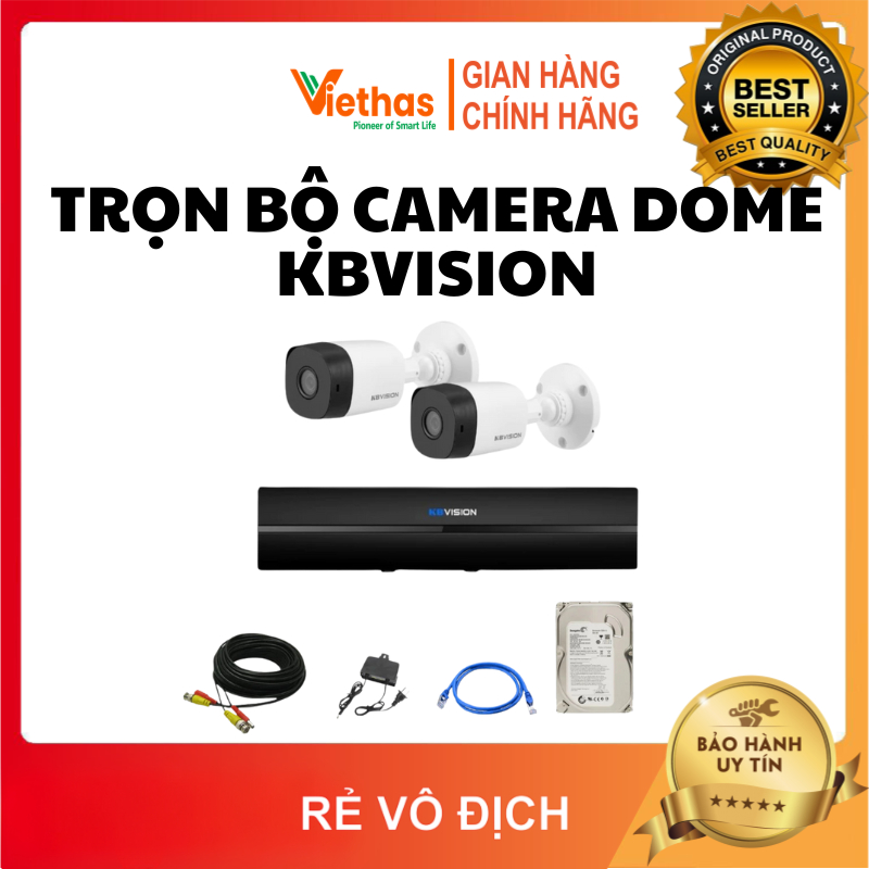 Trọn bộ Camera KBVISION 2.0MP FHD 1080P - Combo Camera KBVISION KX-A2111C4-VN
