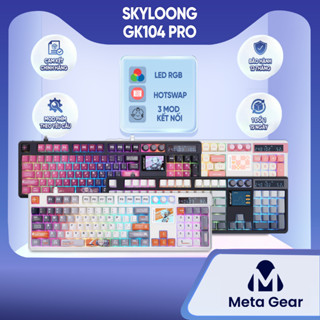 [CHÍNH HÃNG] Bàn phím cơ Skyloong GK104 Pro - Bàn phím không dây fullsize, 2 màn hình, Có núm xoay điều chỉnh, Hotswap