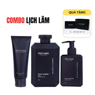 Bộ sản phẩm chăm sóc nam giới RHYS MAN gồm sữa tắm gội, sữa rửa mặt & dung dịch vệ sinh (3 món).
