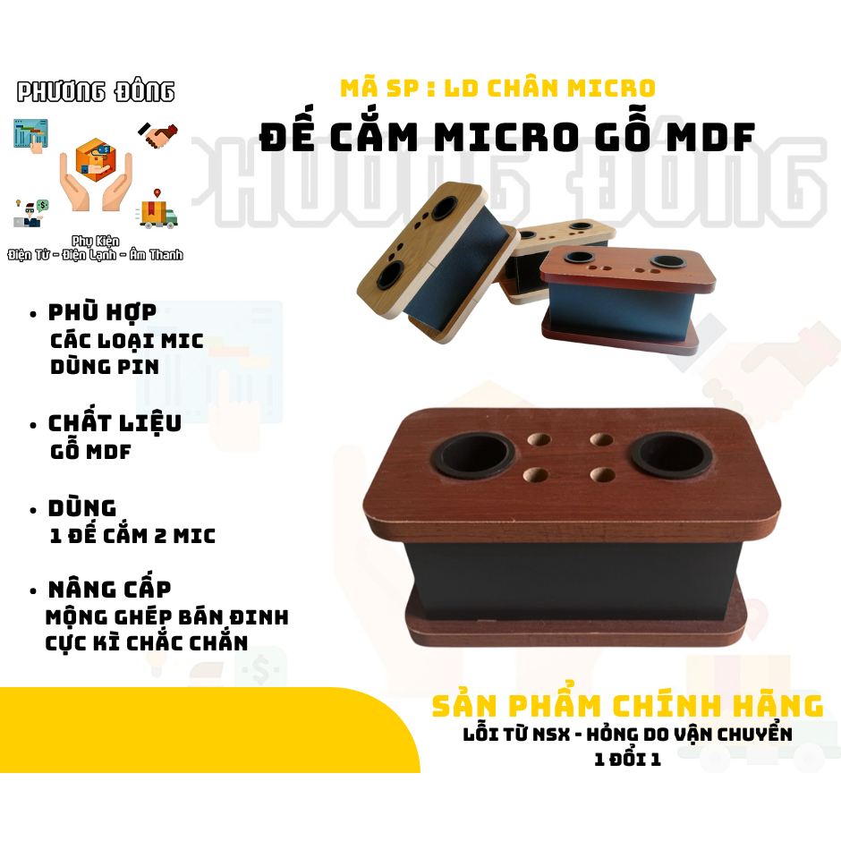 Chân Micro - Chân Micro Để Bàn - Đế Cắm Micro Để Bàn Gỗ MDF