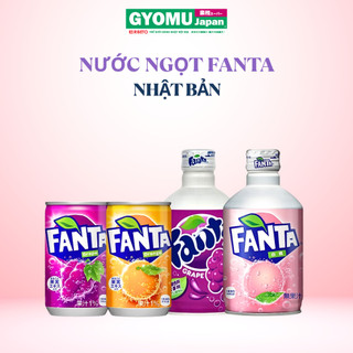 Nước ngọt trái cây có gas Fanta Nhật Bản dạng mini lon, nắp vặn, chai vị cam nho đào 160ml 300ml