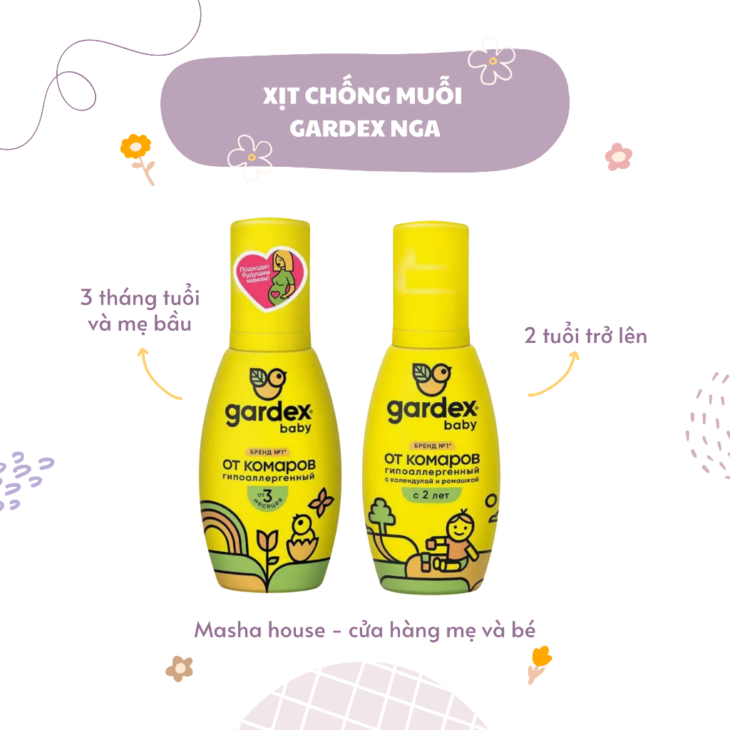 Xịt Chống Muỗi, Lăn muỗi vết muỗi cắn Gardex Nga Cho Bé Từ 3 Tháng Tuổi Trở Lên