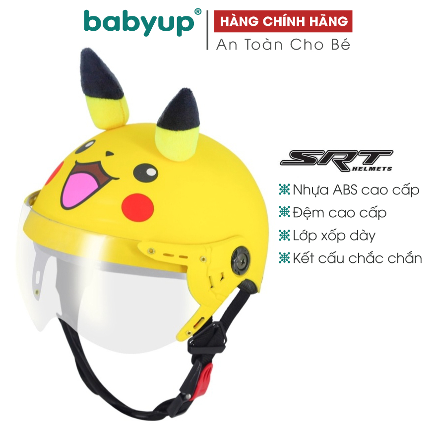 Nón bảo hiểm - Mũ bảo hiểm trẻ em có kính SRT. Nón bảo hiểm cho bé. Mũ bảo hiểm cho bé từ 2 đến 8 tu
