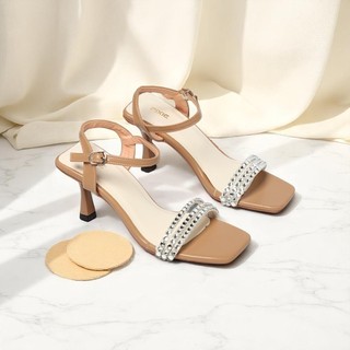 [XẢ KHO] Giày Sandal Nữ Cao Gót 7cm Quai Đính Đá Pixie H305