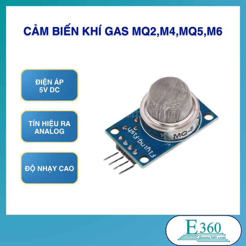 Cảm Biến Khí Gas MQ2, MQ4, MQ5, MQ6 – Phát Hiện Rò Rỉ Gas