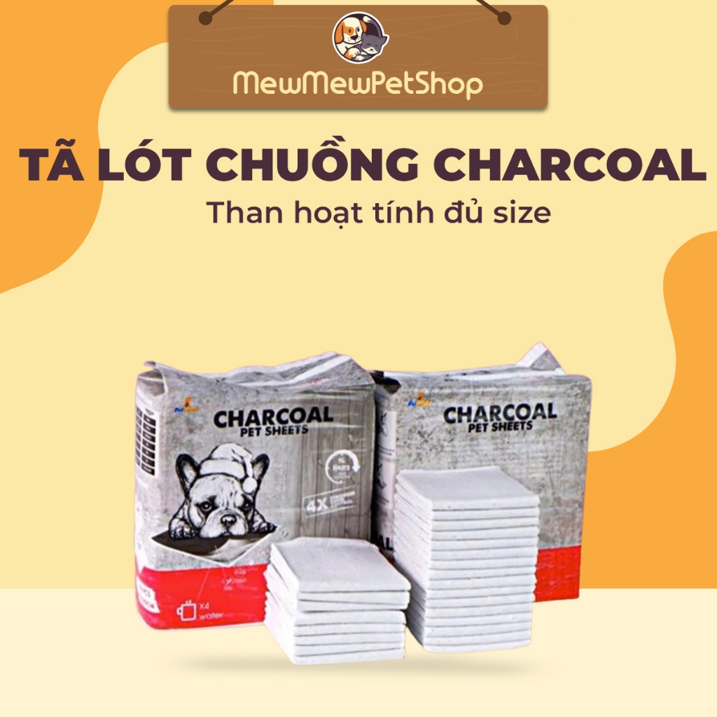 Tã lót chuồng và khay vệ sinh cho chó mèo CHARCOAL than hoạt tính đủ size