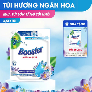  Nước Giặt Xả Booster Hương Ngàn Hoa Mới Túi 3,5Lit + 250Ml Túi Du Lịch 