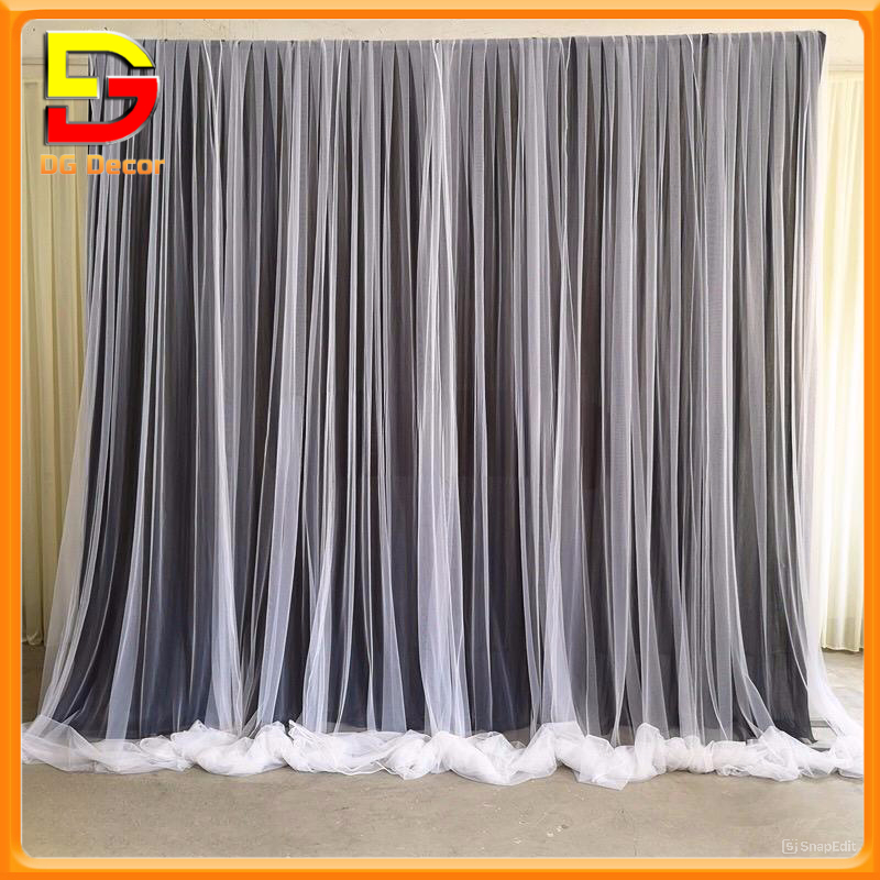 Rèm Voan 2 Lớp Màu Đen Rèm Decor Sự Kiện Trang Trí  Sinh Nhật Tiệc Cưới Hội Nghị DG-707