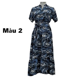 Đầm maxi cổ trụ ráp tầng,bigsize