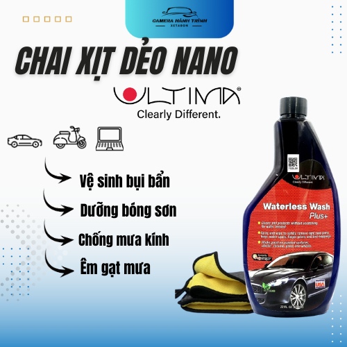 Chai xịt nano dẻo Ultima [650ml] Vệ sinh + Phủ bóng, Chống bám nước cho ô tô. Số 1 ở Mĩ