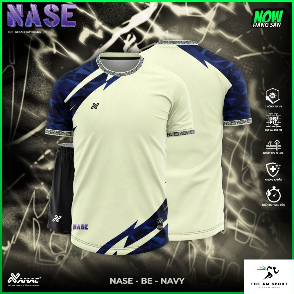 [In Tên & Số] Bộ Quần Áo Đá Bóng AMAC Nase - Thoáng Mát, Thấm Hút Tốt | The AM Sport