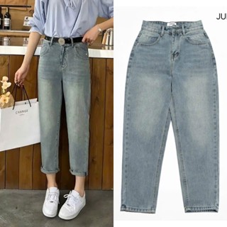 Quần Jean Baggy Nữ Bigsize 55-90kg, Màu Xanh Dơ 3009, Lưng Cao - Không Giãn Dài 98cm Phong Cách Hàn Quốc