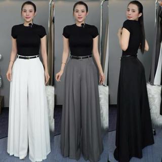 T630- ( Dài 105cm,ống 40cm) Quần xếp li giả váy khoá kéo trước ( KHÔNG KÈM NỊT) Mộc She