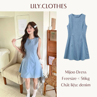 Lily.clothes- Mijoo Dress - Váy denim sát nách túi mí dáng ngắn khoá kéo sau lưng basic/ Váy đầm denim
