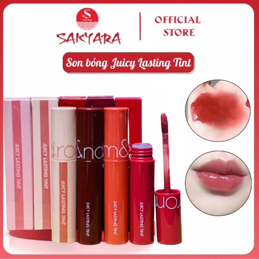 Son Romand Juicy Lasting Tint 5.5g Tint lì bóng cho môi căng mọng Hàn Quốc hot màu 23 giữ màu môi lâu trôi