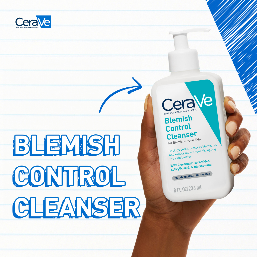 Sữa rửa mặt giảm mụn không gây khô da, không gây tổn hại bảo vệ hàng rào da - CeraVe Blemish Control Cleanser 236ml | BigBuy360 - bigbuy360.vn