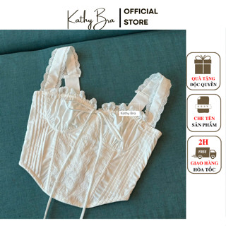 H28 [SẴN] Áo Kiểu Corset KATHY BRA Chất Thô Viền Ren Cao Cấp Hàng Thiết Kế Mix Đồ Xinh