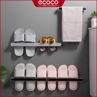 Kệ Để Giày Dép ECOCO, Thanh Nhựa Cài Dép Dán Tường Giá Móc Đồ Phơi Khăn Tắm
