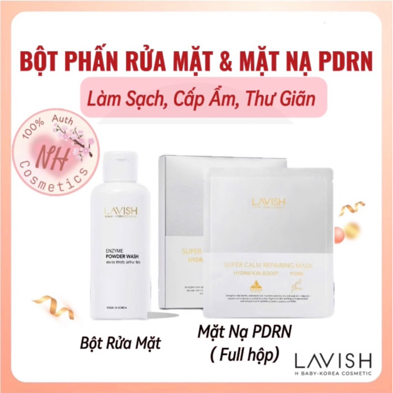 [HÀNG CHÍNH HÃNG ] Combo Bột Phấn Rửa Mặt + Mặt Nạ PDRN Lavish ( Korea )