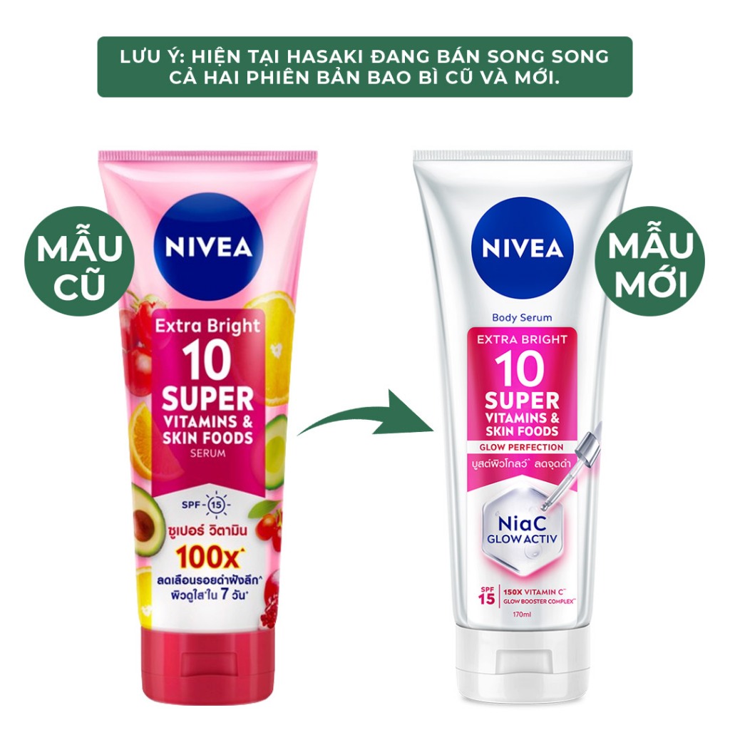 [DAILY] Serum Dưỡng Thể Nivea Sáng Da Mờ Thâm Nám Extra Bright 10 Super Vitamins Hasaki | BigBuy360 - bigbuy360.vn