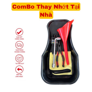 [Combo] Bộ Dụng Cụ Thay Nhớt Tại Nhà Gồm Khay Xả Nhớt - Phễu - Khăn 3M - Kiềm AnFast và Điếu Rebel USA cao cấp đủ Size.