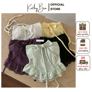 A33 Áo Bra Cúp Ngực Phối Ren KATHY BRA Có Mút Chất Thun Mát Co Dãn Tốt Mặc 2 Kiểu