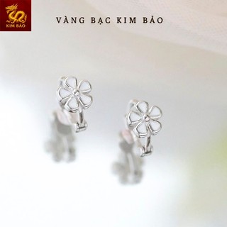 Bông tai bạc cho bé hoa 5 cánh- Vàng Bạc Kim Bảo- CAM KẾT CHUẨN BẠC TA