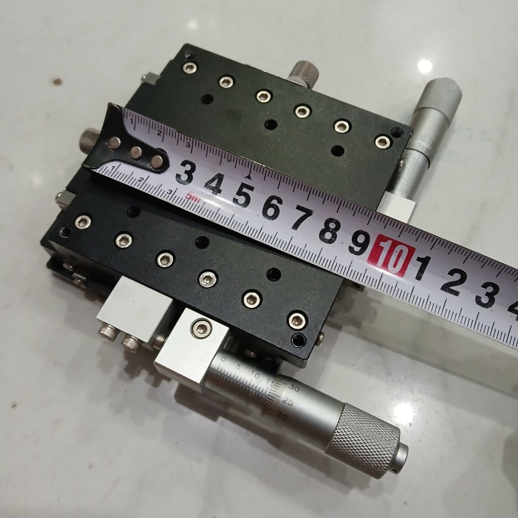 [XY 90x90 panme 15mm] bàn trượt 2 chiều panme dài ray con lăn tinh chỉnh vi bước 0.01 mm tháo máy cn