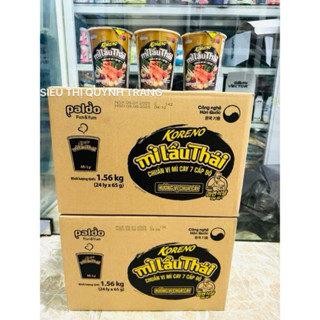  Thùng 24 Cốc Mì Ly Lẩu Thái Koreno Chuẩn Vị Mì Cay 7 Cấp Độ x 65g ... 